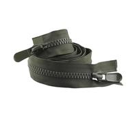 MORENTSU 2 cremalleras de resina multicolor 8# 120 cm para coser, doble deslizador, cremallera de extremo abierto, chaqueta, abrigos, accesorios de costura (verde)