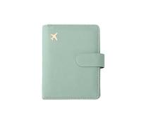 MORENTSU Funda de piel para pasaporte, impermeable, funda para pasaporte, tarjetero, bonito libro de pasaporte para mujer/hombre, hebilla para pasaporte, color verde claro, talla única, verde claro,