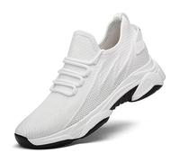 Morenzio Shoes for Men 10/8/6/4CM Alex Boost Your Height Elevator Trainers Taller Height Increasing Boosting Invisible (8cm White, Adulto, 44, Números, Sistema Tallas Calzado EU, Mediano)