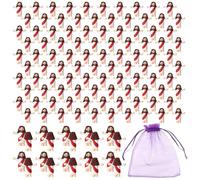Moresis Mini figuras de Jesús a granel, figuras de Jesús pequeño, paquete de 100 con bolsa de almacenamiento, tamaño de bolsillo de Jesús para decoración de Navidad o relleno de huevos de Pascua
