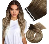 Moresoo Extensiones Adhesivas Pelo Natural 60 cm Largo Extensiones Pelo Natural Adhesivas Castaño Oscuro a Rubio Balayage Extensiones Tape Invsible Cabello Humano 60cm 25g 10 Piezas #4/6/613
