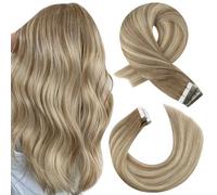 Moresoo Extensiones Adhesivas Pelo Natural Extensiones Adhesivas Extensiones Pelo Remy Natural Cabello Humano Balayage 55cm 50g 20pcs Rubio #8/22/8 Para Todos Los Días
