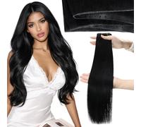 Moresoo Extensiones de Cabello Butterfly Weft 22 Pulgadas Negro Azabache OVO Agujero Micro Tejido Manual Cabello Humano Real Trama Invisible Seamless 100 g para Bodas o Uso Diario 1 Pieza