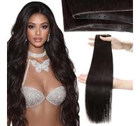 Moresoo Extensiones de Cabello Humano Butterfly Weft Extensiones Invisibles Genius Weft #2 Marrón Oscuro 24 Pulgadas 50g Agujeros OVO Micro Look Atado a Mano Lacio Sedoso Suave Cabello Remy