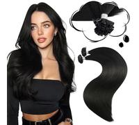 Moresoo Extensiones Queratina Pelo Natural 20 Pulgadas 50 g 50 Piezas Keratin U Tip Extensiones Pelo Para Negro Natural Sin Pegamento #1B Para Volumen y Longitud Inmediatos