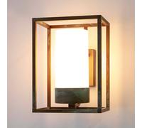 Moretti Luce Aplique de exterior Cubic³ 3363 latón antiguo/opal