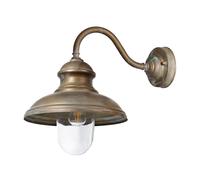 Moretti Luce Aplique de exterior Little Mill 3351, latón envejecido, cristal