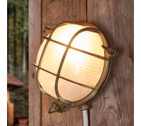 Moretti Luce Aplique Tortuga, redondo, latón-antiguo/opal