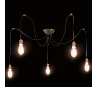 Moretti Luce Lámpara colgante Allen, latón ANTIK, 5 luces