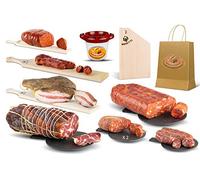Moretti® Paquete de embutidos artesanos | Kit de degustación de salami | Productos típicos de Calabria | Viaje al sabor dulce y picante | Varias combinaciones | Accesorios gratis (Kit grande)