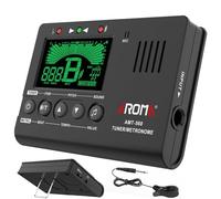 Moreup - Generador de tono de metrónomo digital, herramienta musical 3 en 1 con micrófono de contacto para guitarra, bajo, violín, ukelele, clarinete cromático, flauta trompeta