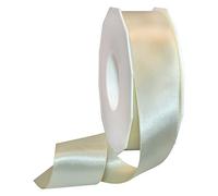 Morex Ribbon 08838/50-810 Double Face Satin Polyester Ribbon, 1 1/2-Inch by 50-Yard, Ivory