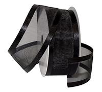 Morex Ribbon 1 - 1/2 pulgadas sola cara cinta de satén por 25 patio, negro