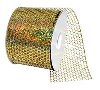 Morex Ribbon 288 Chicago - Cinta de panal de abeja, 3,25 pulgadas por 50 yardas, color dorado holográfico
