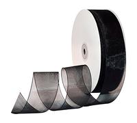 Morex Ribbon 91809/100-613 - Cinta de nailon Organdy, 1 1/2 pulgadas por 100 yardas, color negro