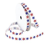 Morex Ribbon Betsy Ross Printed Satin Ribbon Spool, 3/8-Inch by 100-Yard, Red/White/Blue