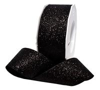 Morex Ribbon Cinta con purpurina de princesa, color negro