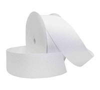Morex Ribbon Cinta Dazzle, color blanco con purpurina plateada