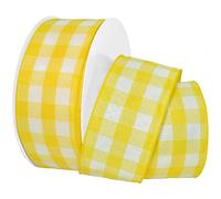 Morex Ribbon Cinta de estilo guingham, 5.5 cm por 50 yardas, narciso