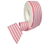 Morex Ribbon Cinta de grogrén de poliéster a Rayas, decoración de Fiestas, Envoltura de Regalos, Patrones Divertidos, 1-1/2 Pulgadas por 20 Yardas, Rosa