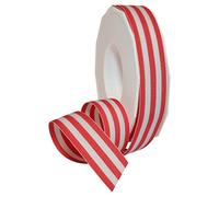 Morex Ribbon Cinta de grogrén de poliéster a rayas, decoración de fiestas, envoltura de regalos, patrones divertidos, 7/8 pulgadas por 20 yardas, geranio