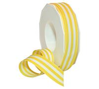Morex Ribbon Cinta de grogrén de poliéster a rayas, decoración de fiestas, envoltura de regalos, patrones divertidos, 7/8 pulgadas por 20 yardas, color amarillo