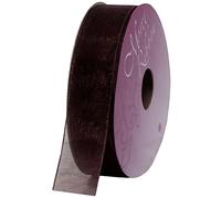 Morex Ribbon Cinta de organza transparente, 7/8 pulgadas por 25 yardas, Borgoña, 91805/25-018
