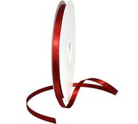 Morex Ribbon Cinta de perlas con purpurina, 3/8" por 100 yardas, escarlata