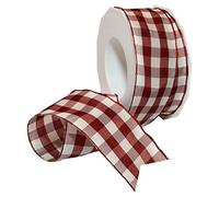 Morex Ribbon Karo Wired Ribbon, 1-1/2" by 22 yd., Burgundy