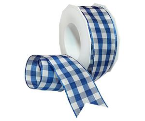 Morex Ribbon Karo Wired Ribbon, 1-1/2" by 22 yd., Royal Blue
