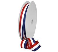 Morex Ribbon Red, White, and Blue Cinta de Rayas, poliéster, 1 Pulgada por 100 Yardas, Rojo/Blanco/Azul, artículo 93605/100-914, 1 in x 100 yd