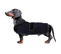 Morezi Abrigo de Invierno para Perro Salchicha Con Forro Polar Acolchado - Ropa Al Aire Libre Con Bandas Ajustables - Azul Oscuro - M
