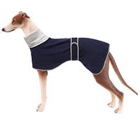 MOREZI Chaqueta para Perro de Cuello Alto, Material de vellón de poliéster Suave, Adecuado para Galgos, sabuesos y Galgos y Otros Perros medianos y Grandes-Azul Navy-XL
