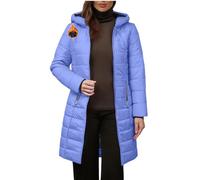 MorFansi Abrigo de invierno para mujer, chaqueta acolchada larga, parka de invierno, chaqueta de forro polar, cómoda y resistente al viento con capucha, azul celeste, XL