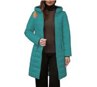 MorFansi Abrigo de invierno para mujer, chaqueta acolchada larga, parka de invierno, chaqueta de forro polar, cómoda y resistente al viento con capucha, verde, L