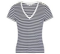 Morgan 241-dina Camisetas de Manga Corta, Off White/Marine, L para Mujer