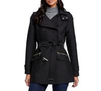 MORGAN Trench con capucha, semilargo. Color Negro