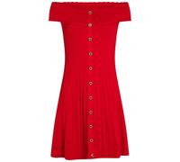 Vestido punto corto evasé rojo mujer M