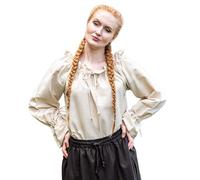 Morgan - Blusa medieval de manga larga naturaleza XXL