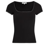 Morgan - Camiseta de Manga Corta con Cuello Cuadrado, Talla XS, Negro, XS