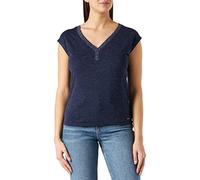 Morgan Camiseta manga corta banda en el cuello Azul Marino XS