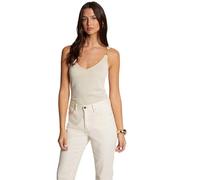 Morgan Camiseta sin Mangas con Cuello, Beige, S