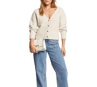 Morgan Chaleco Corto Cuello V Manga Larga, Beige, XS
