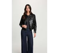 Chaqueta acolchada de cuero sintético negro mujer 38
