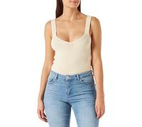 Morgan Debardeur Tricot Uni 221-mgola Camiseta de Tirantes Anchos, Marfil, L para Mujer