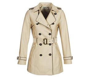 Morgan Gabardina recta abotonada con cinturón Beige 38