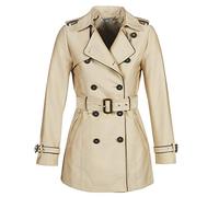 Morgan Gabardina recta abotonada con cinturón Beige 44
