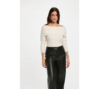 MORGAN Jersey con cuello barco de punto grueso. Color Marfil