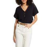 Morgan - Jersey de Manga Corta con Cuello en V, Talla S, Azul Marino, S