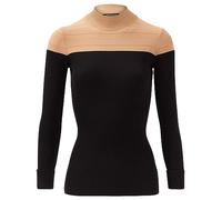 Morgan Jersey de manga larga con un cuello alto Camello L